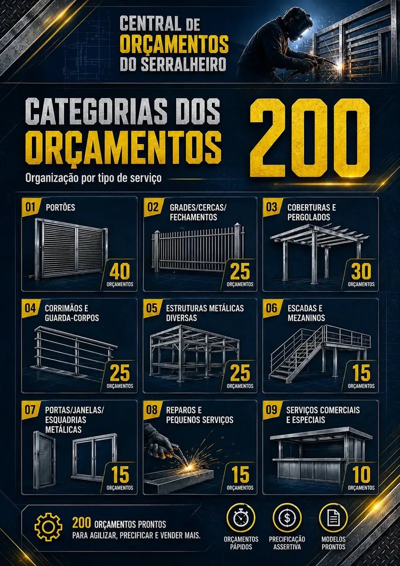 Categorias dos 200 orçamentos